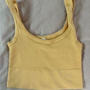 Yellow Ribbed Tank Top